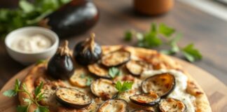 Пицца с тахини и баклажанами: восточный колорит на столе