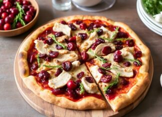 Пицца с индейкой и брусникой: необычное сочетание для праздничного стола
