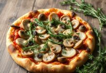 Пицца с шампиньонами и тимьяном: лесной аромат Пицца с шампиньонами и тимьяном: лесной аромат