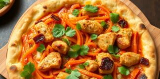 Пицца с морковью по‑корейски и курицей: острый микс