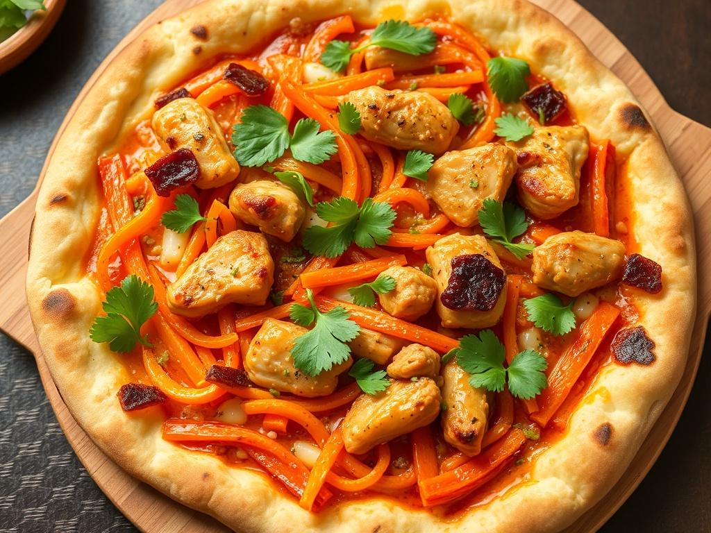 Пицца с морковью по‑корейски и курицей: острый микс