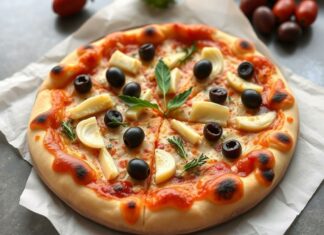 Средиземноморский вкус на вашей тарелке: пицца с артишоками и оливками