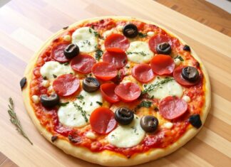 Пицца с салями, грибами и орегано: сытный выбор для семейного обеда