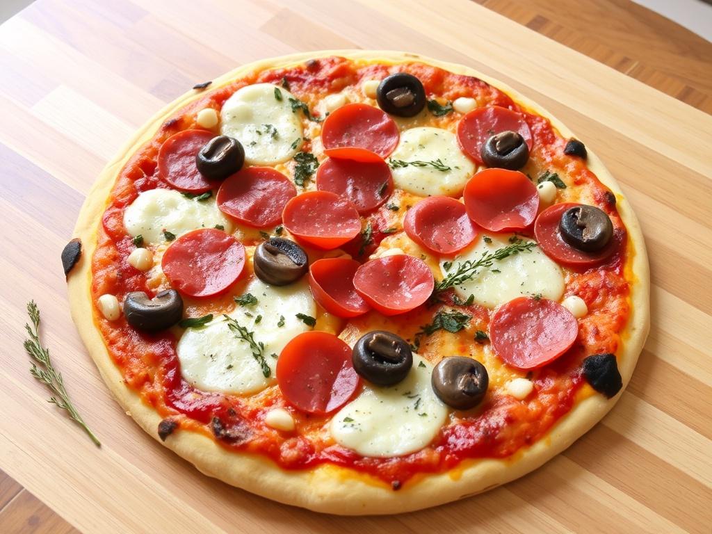 Пицца с салями, грибами и орегано: сытный выбор для семейного обеда