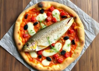 Пицца с форелью и укропом: свежесть моря на тонком тесте