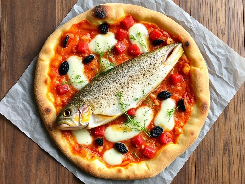 Пицца с форелью и укропом: свежесть моря на тонком тесте