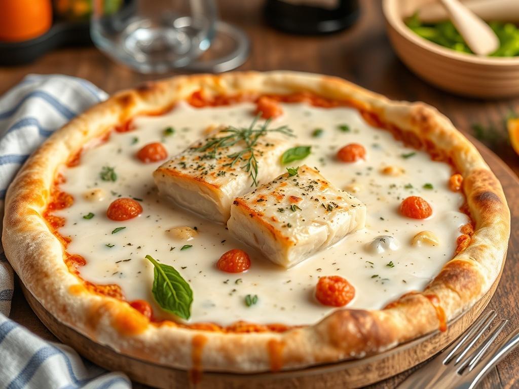 Пицца с треской в сливочном соусе: морской вкус на идеальном тесте