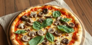 Вегетарианская пицца с грибами и шпинатом: простой вкус, который любит каждый вечер