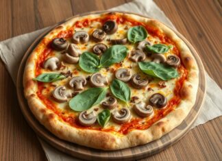 Вегетарианская пицца с грибами и шпинатом: простой вкус, который любит каждый вечер