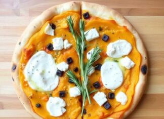 Осенняя гармония вкусов: пицца с тыквой, фетой и розмарином