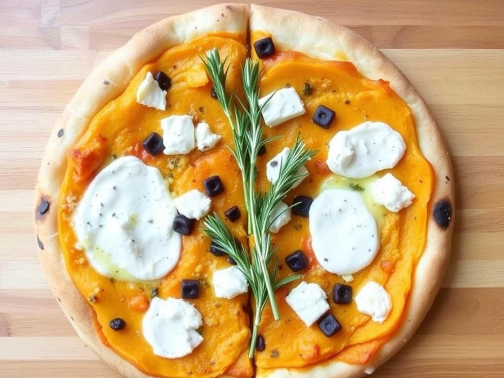 Осенняя гармония вкусов: пицца с тыквой, фетой и розмарином