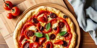 Пицца с чоризо и паприкой: испанские мотивы