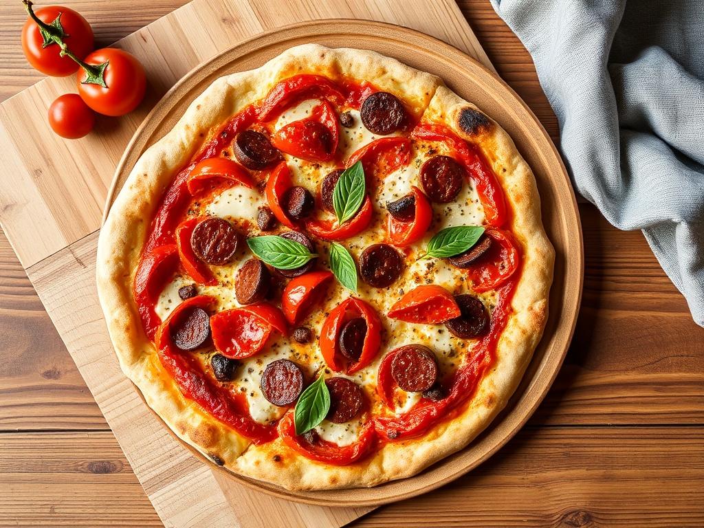 Пицца с чоризо и паприкой: испанские мотивы