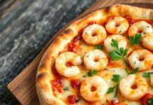 Пицца с креветками и петрушкой: морская свежесть на вашей тарелке Пицца с креветками и петрушкой: морская свежесть на вашей тарелке