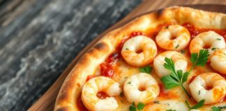 Пицца с креветками и петрушкой: морская свежесть на вашей тарелке Пицца с креветками и петрушкой: морская свежесть на вашей тарелке
