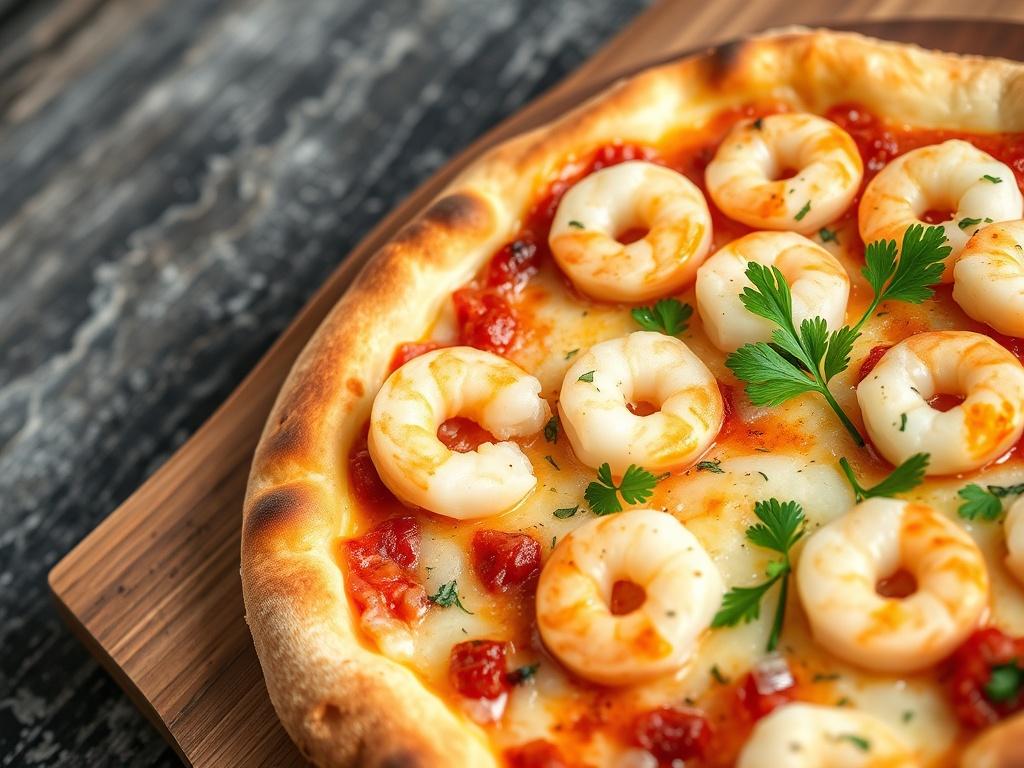 Пицца с креветками и петрушкой: морская свежесть на вашей тарелке