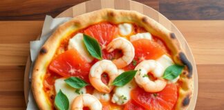 Пицца с грейпфрутом и креветками: цитрусовая свежесть